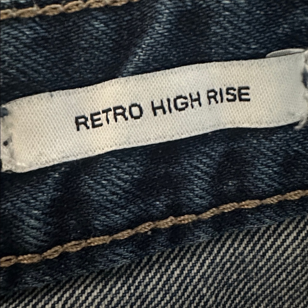 Retro High Rise Distressed Jean Shorts - Picture 2 of 7